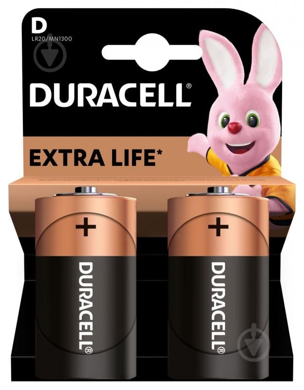 Батарейки Duracell D (R20, 373)/LR20 2 шт. (81545439;Б0014055) - фото 1