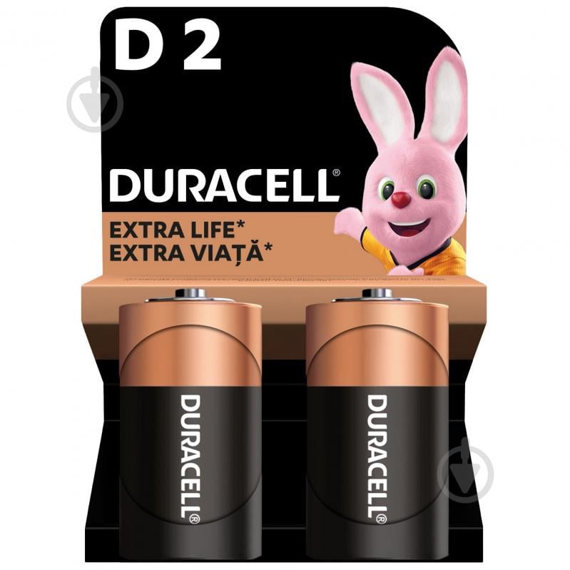 Батарейки лужні Duracell D (R20, 373)/LR20 2 шт. (81545439;Б0014055) - фото 1
