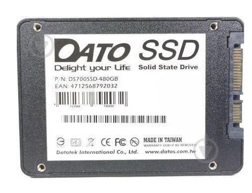 SSD-накопитель Dato 480GB 2,5" PCI Express 3.0 x4 TLC (DS700SSD-480GB) - фото 3