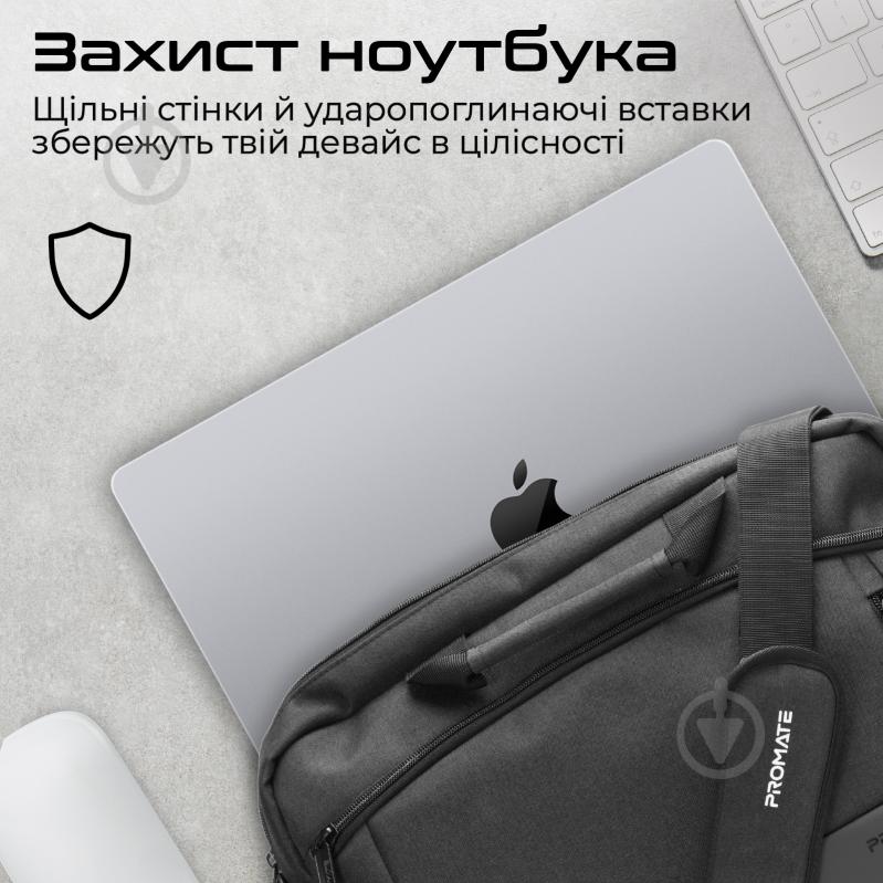 Сумка для ноутбука Promate 15.6" black (satchel-mb.black) Satchel-MB - фото 3