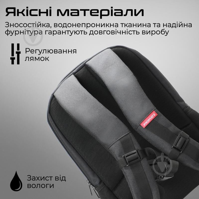 Рюкзак для ноутбука Promate 15.6" black (satchel-bp.black) Satchel-BP - фото 6