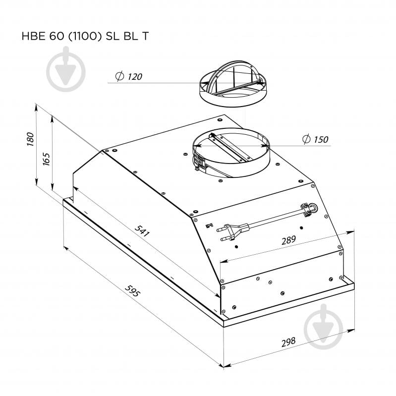 Витяжка Pyramida HBE 60 (1100) SL BL T - фото 6