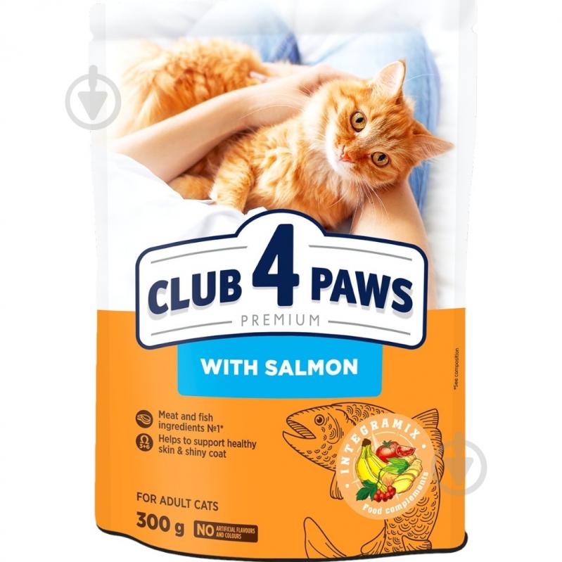 Корм сухой для котят Club 4 Paws с лососем 300 г - фото 1 Корм сухой для котят Club 4 Paws с лососем 300 г - фото 1