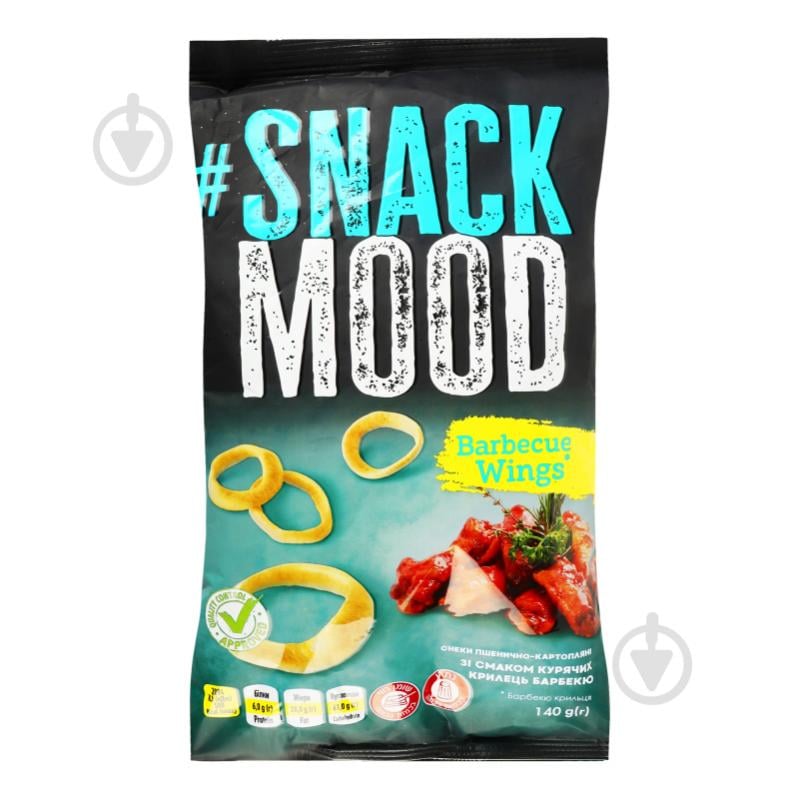 Снеки SNACK MOOD пшенично-картопляні зі смаком курячих крилець барбекю 140 г - фото 1