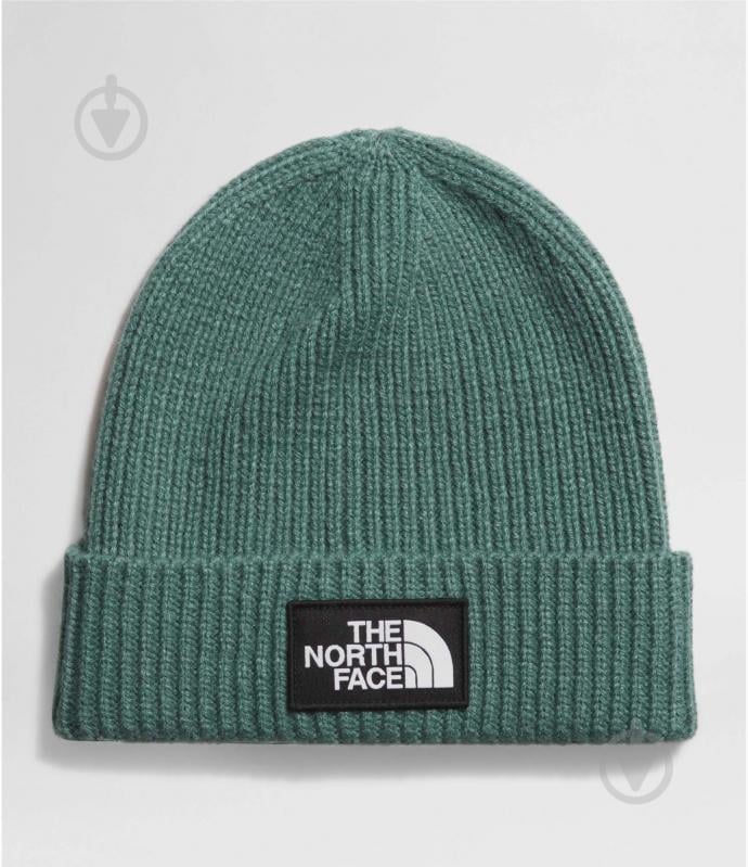 Шапка THE NORTH FACE TNF LOGO BOX CUFFED BEANIE NF0A3FJXI0F1 р.one size зелений - фото 1