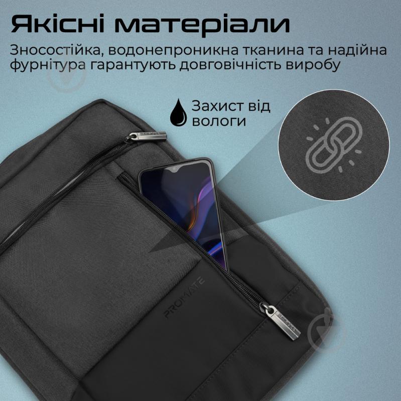 Сумка для ноутбука Promate 13.3" black (satchel-hb.black) Satchel-HB - фото 5