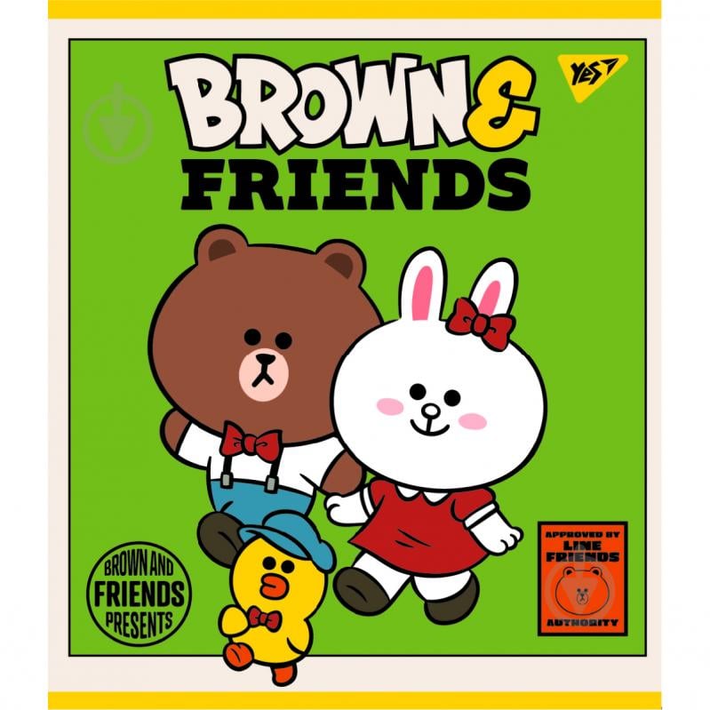 Зошит шкільний А5 12 лінійка Line Friends YES - фото 1