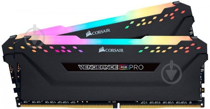 Оперативна пам'ять Corsair DDR4 SDRAM 32 GB (2x16GB) 3200 MHz (CMW32GX4M2E3200C16-TUF) Vengeance RGB Pro Black - фото 1