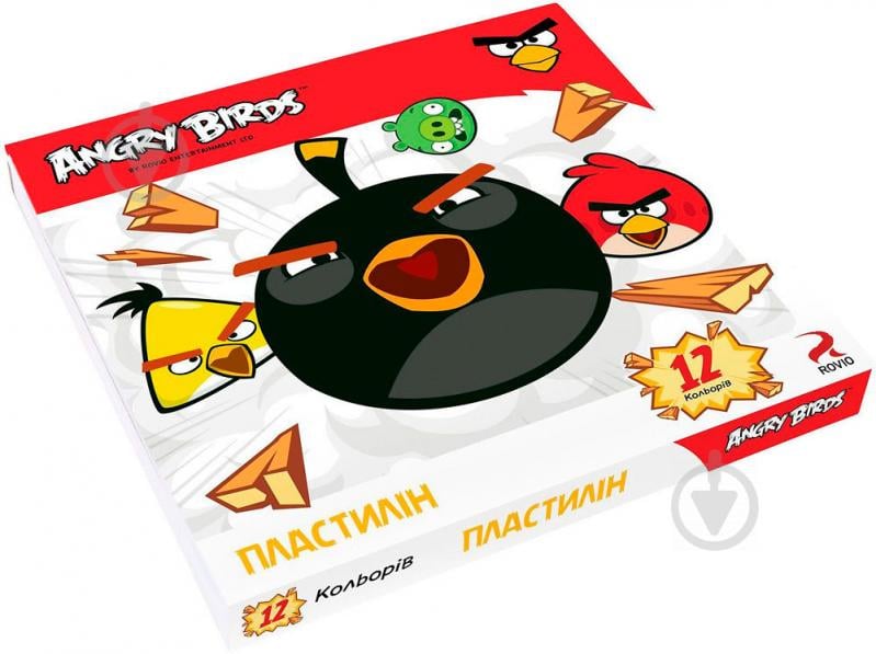 Пластилин 12 цветов 240 г AB03603 Angry Birds - фото 1