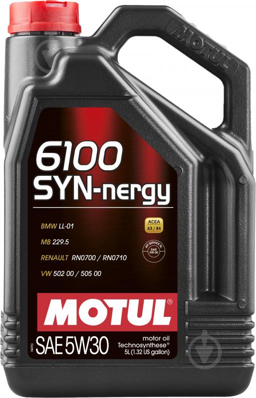 Моторне мастило Motul 6100 SYN-nergy 5W-40 5 л (6100 SYN-NERGY 5W40 5L) - фото 1