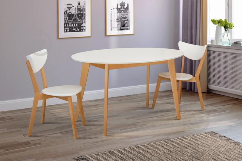 Стол обеденный Космо 1375х900 белый/бук - фото 2