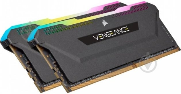 Оперативна пам'ять Corsair DDR4 SDRAM 32 GB (2x16GB) 3200 MHz (CMH32GX4M2E3200C16) Vengeance RGB Pro SL Black - фото 1