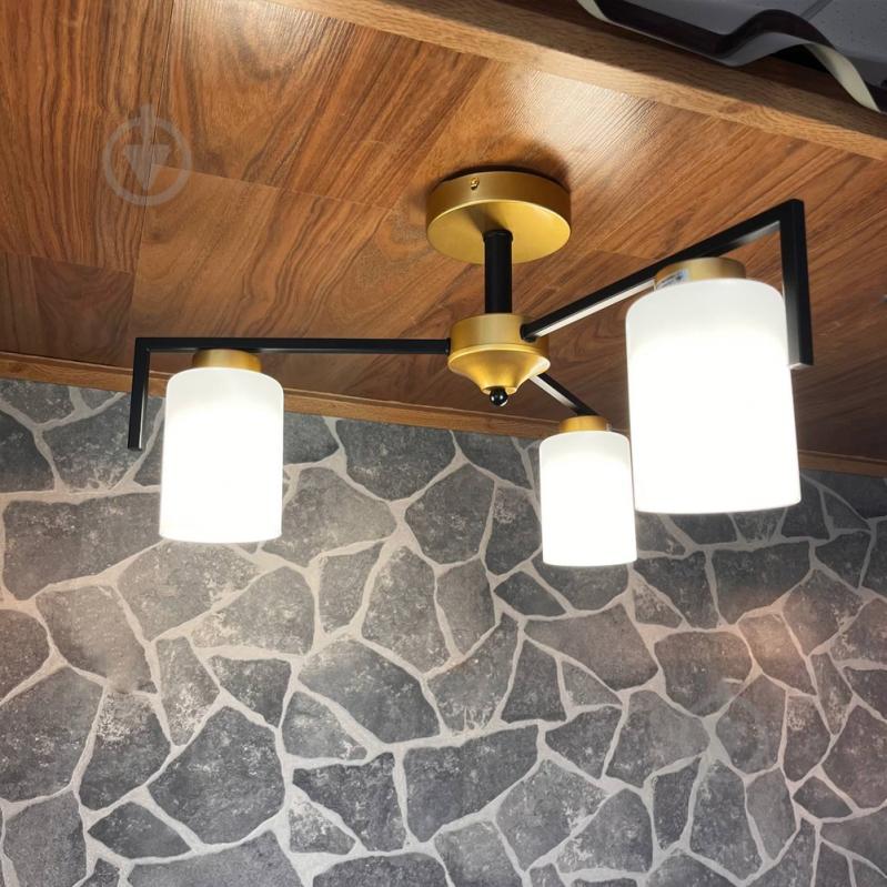 Люстра потолочная Blitz 3x60 Вт E27 черный/золото 8250-43 - фото 2