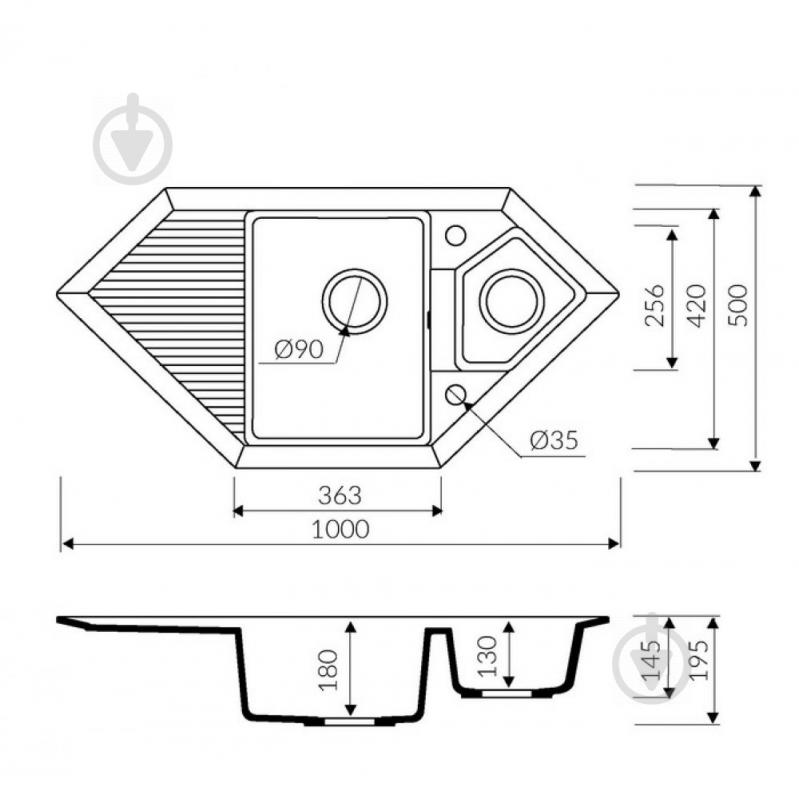 Мойка для кухни Marmorin CIRE 1000 1,5KOT - фото 3