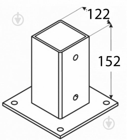 Опора колоны 121х121х180х2 мм PSP120 - фото 2