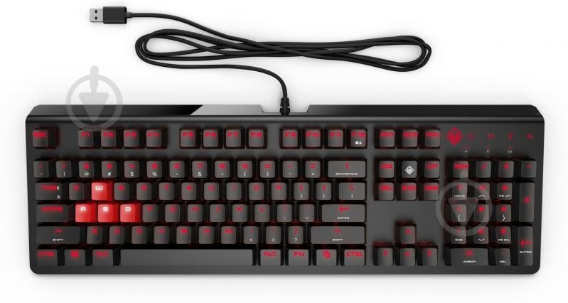Клавиатура игровая HP OMEN Encoder USB CHERRY MX Brown (6YW75AA) black - фото 1