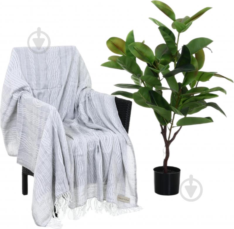 Плед Fontaine grey 130x170 см біло-сірий Naf Naf - фото 1 Плед Fontaine grey 130x170 см біло-сірий Naf Naf - фото 1