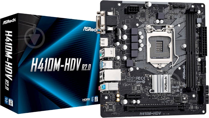 Материнська плата ASRock H410M-HDV R2.0 (Socket 1200, Intel H410, mirco ATX) - фото 4