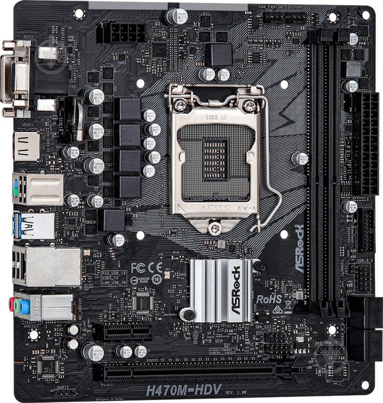 Материнская плата ASRock H470M-HDV (Socket 1200, Intel H470, mirco ATX) - фото 4