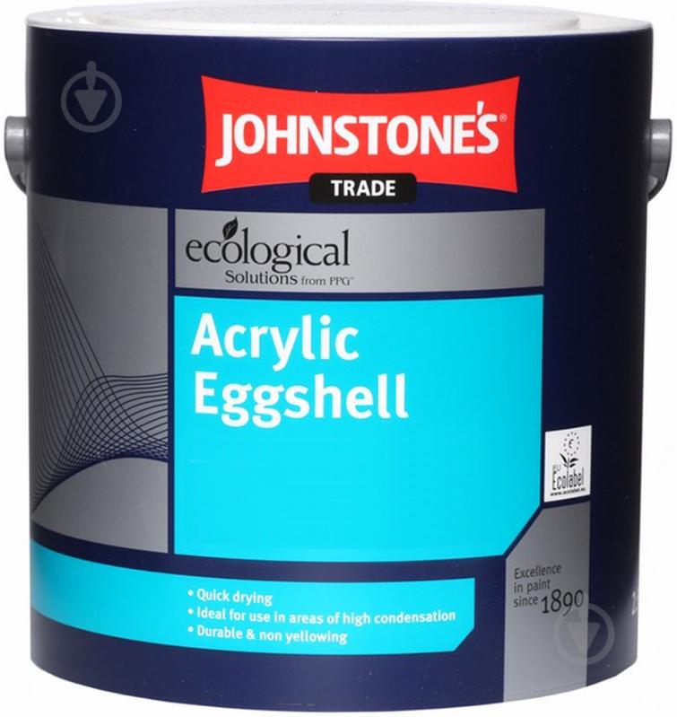 Фарба акрилова водоемульсійна Johnstone's Acrylic Eggshell напівмат білий 5 л - фото 2