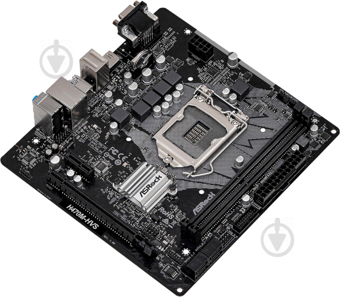 Материнська плата ASRock H470M-HVS (Socket 1200, Intel H470, mini ATX) - фото 2