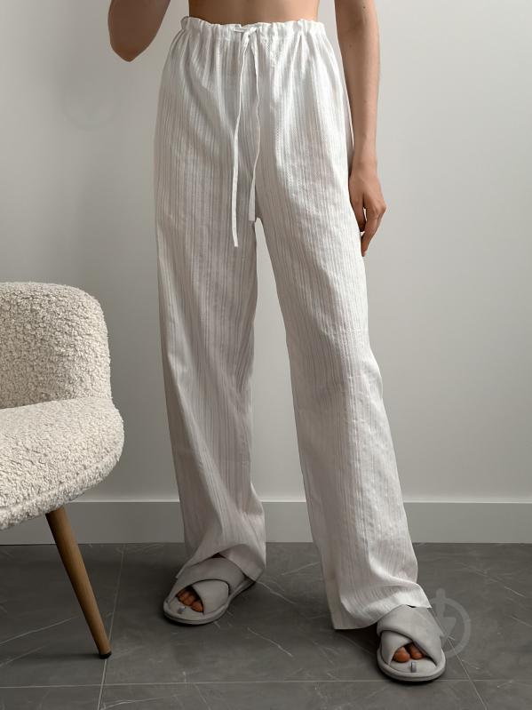 Комплект женский MISO штаны и рубашка р. M белый (13021) - фото 2 Комплект женский MISO штаны и рубашка р. M белый (13021) - фото 2