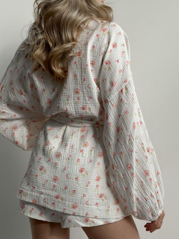 Комплект женский MISO в цветочек р. S белый (14914) - фото 2 Комплект женский MISO в цветочек р. S белый (14914) - фото 2