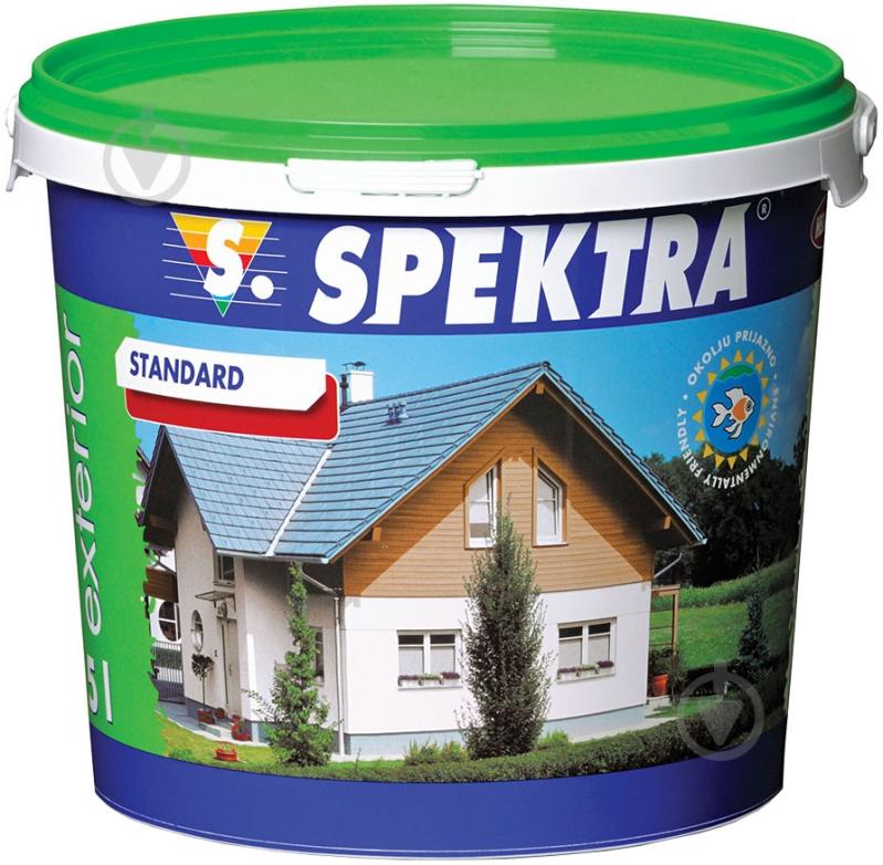 Краска фасадная акриловая водоэмульсионная SPEKTRA Standard белый 5 л 7 кг - фото 1