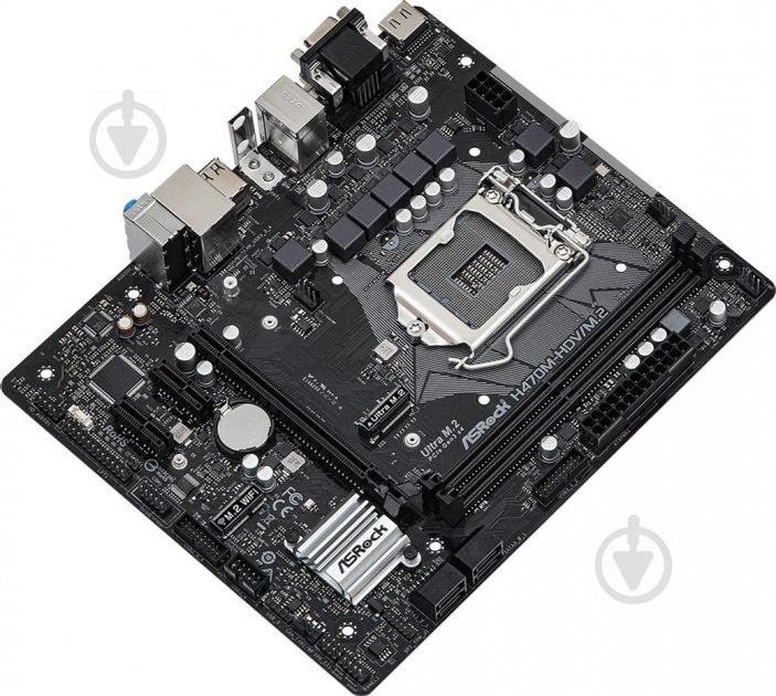 Материнская плата ASRock H470M-HDV/M.2 (Socket 1200, Intel H470, mirco ATX) - фото 2