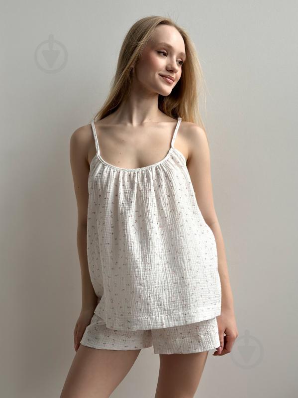 Комплект женский MISO майка и шорты р. S белый (14850) - фото 1 Комплект женский MISO майка и шорты р. S белый (14850) - фото 1