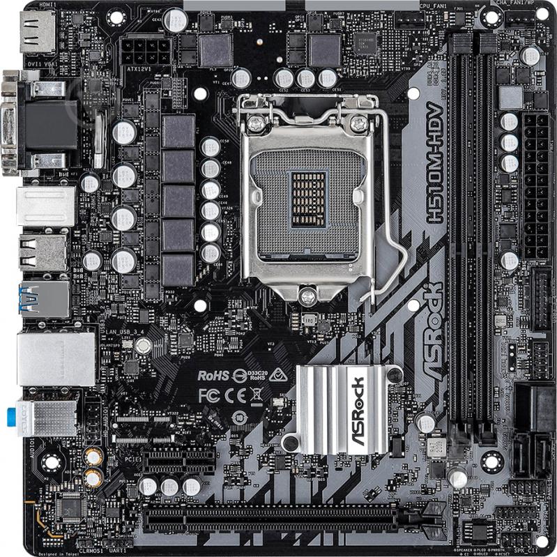 Материнская плата ASRock H510M-HDV (Socket 1200, Intel H510, mirco ATX) - фото 2