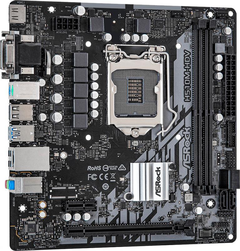 Материнская плата ASRock H510M-HDV (Socket 1200, Intel H510, mirco ATX) - фото 4