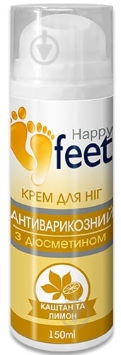 ᐉ Крем для ног HAPPY FEET Антиварикозный с диосметином 150 мл • Купить ...