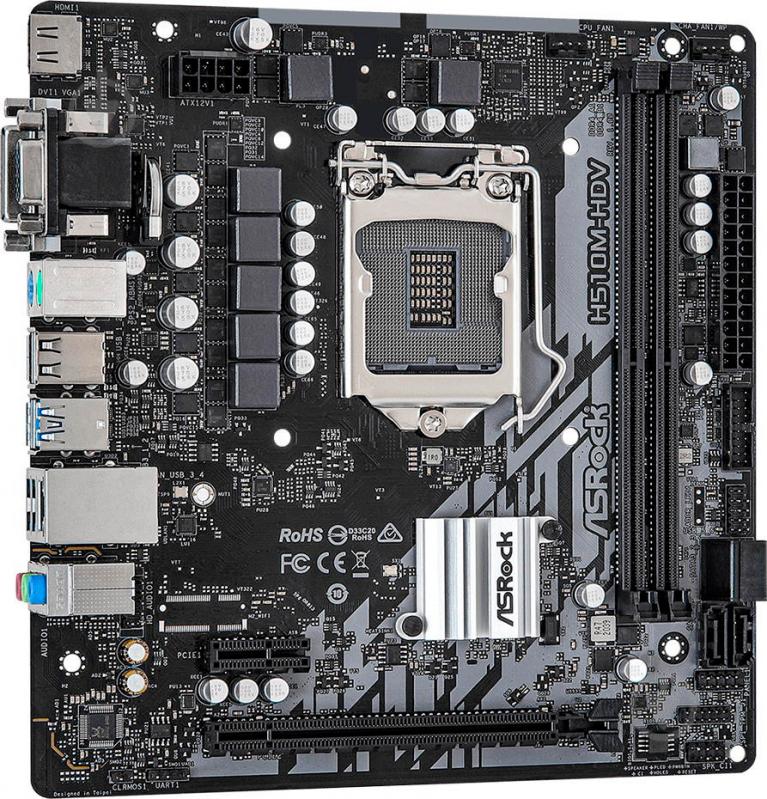 Материнська плата ASRock H510M-HVS (Socket 1200, Intel H510, mirco ATX) - фото 3