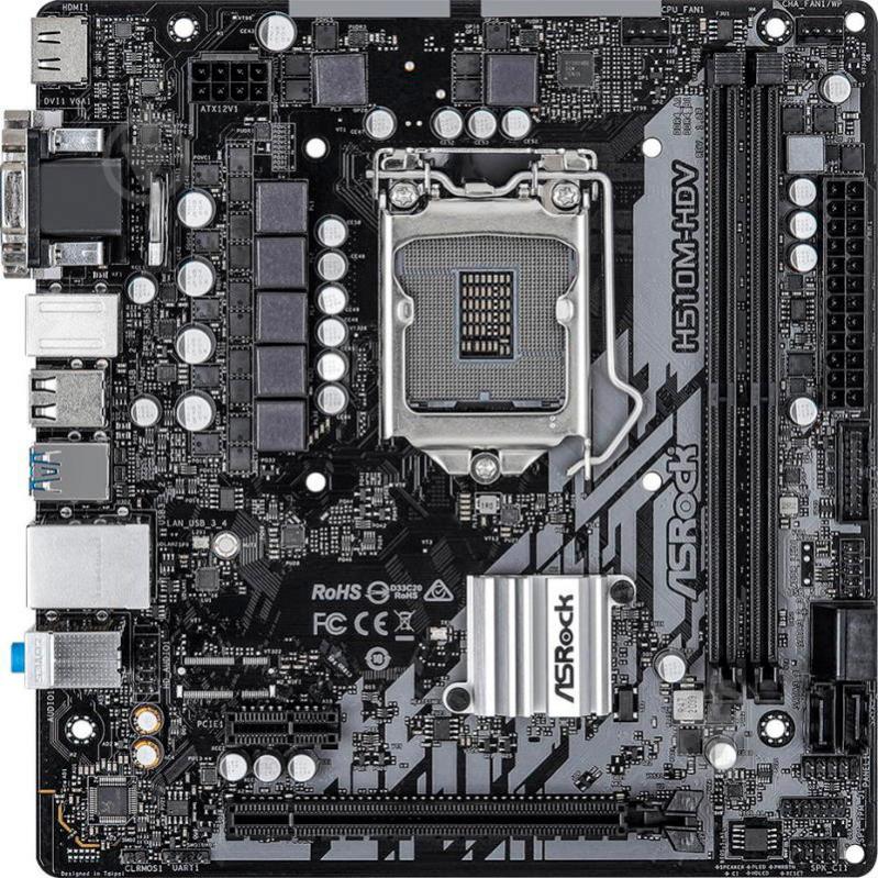 Материнська плата ASRock H510M-HVS (Socket 1200, Intel H510, mirco ATX) - фото 1