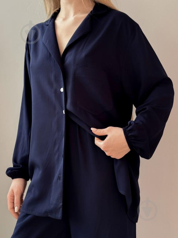 Комплект женский MISO рубашка и штаны р. M синий (14605) - фото 3 Комплект женский MISO рубашка и штаны р. M синий (14605) - фото 3