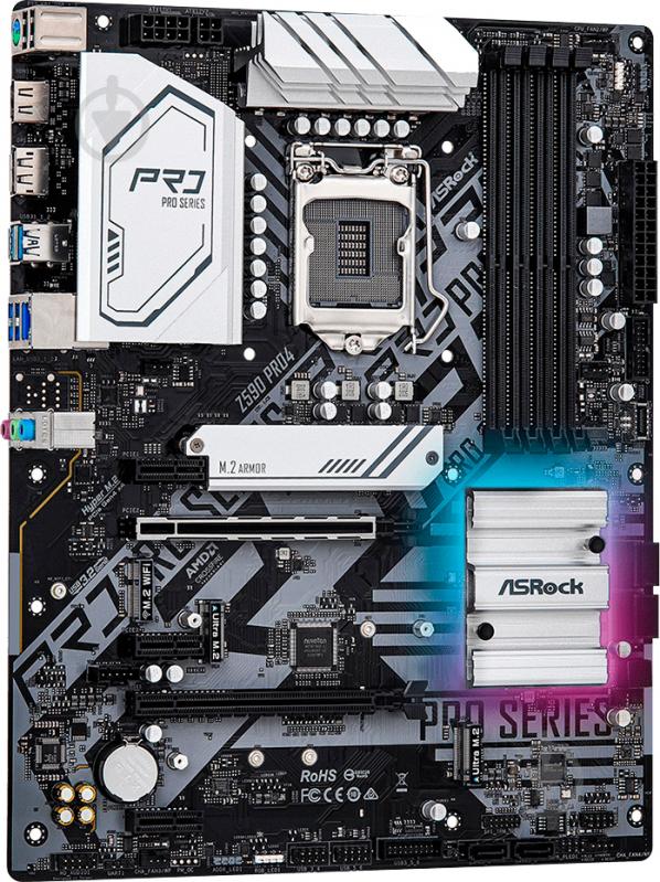 Материнская плата ASRock Z590 Pro4 (Socket 1200, Intel Z590, ATX) - фото 3