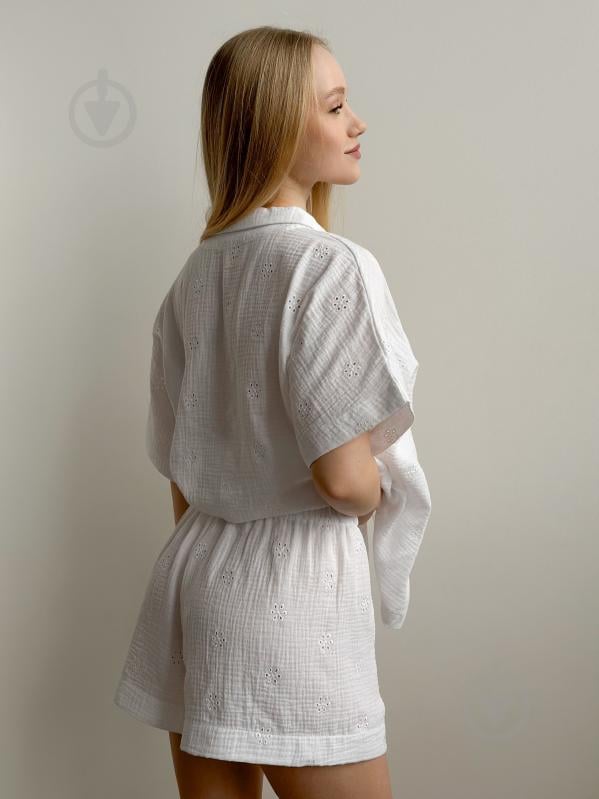 Комплект женский MISO рубашка и шорты р. L молочный (14301) - фото 2 Комплект женский MISO рубашка и шорты р. L молочный (14301) - фото 2