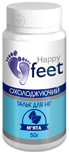 Тальк для ног HAPPY FEET Охлаждающий с мятой 50 г - фото 1