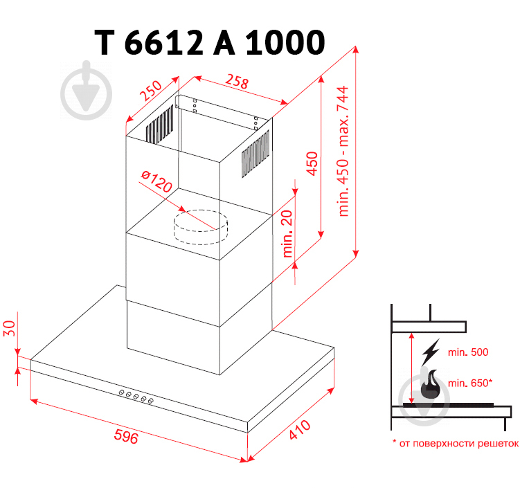 Вытяжка Perfelli T 6612 A 1000 BL LED - фото 9