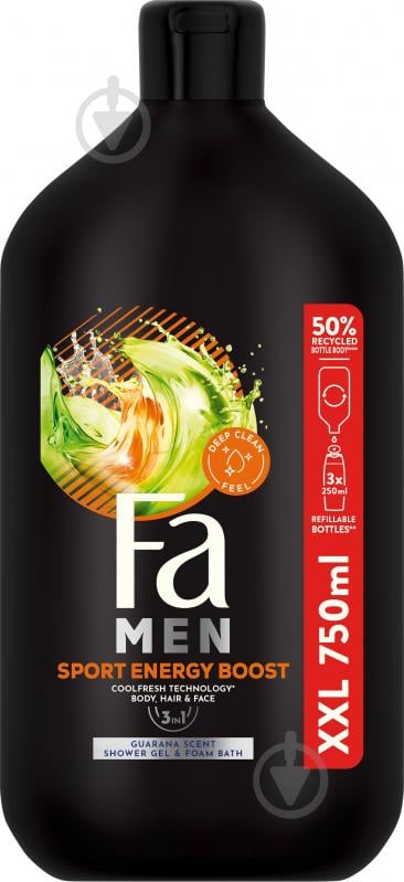 Гель для душа Fa Men Sport Energy Boost 750 мл - фото 1