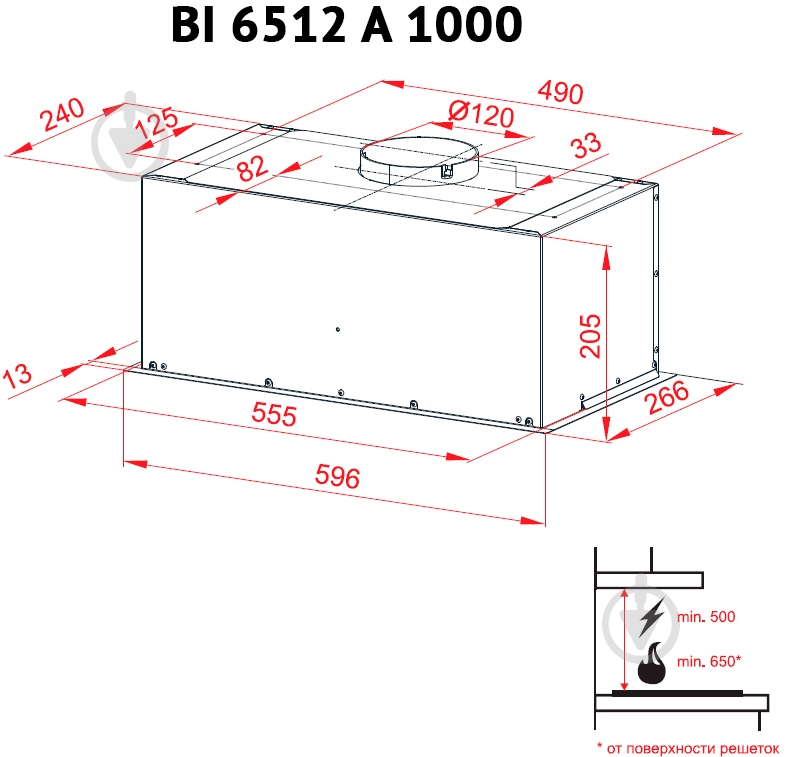 Вытяжка Perfelli BI 6512 A 1000 DARK IV LED - фото 9