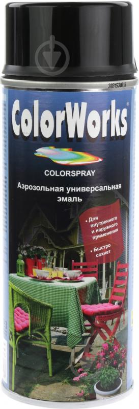 Емаль ColorWorks аерозольна RAL 9005 чорний глянець 400 мл - фото 1