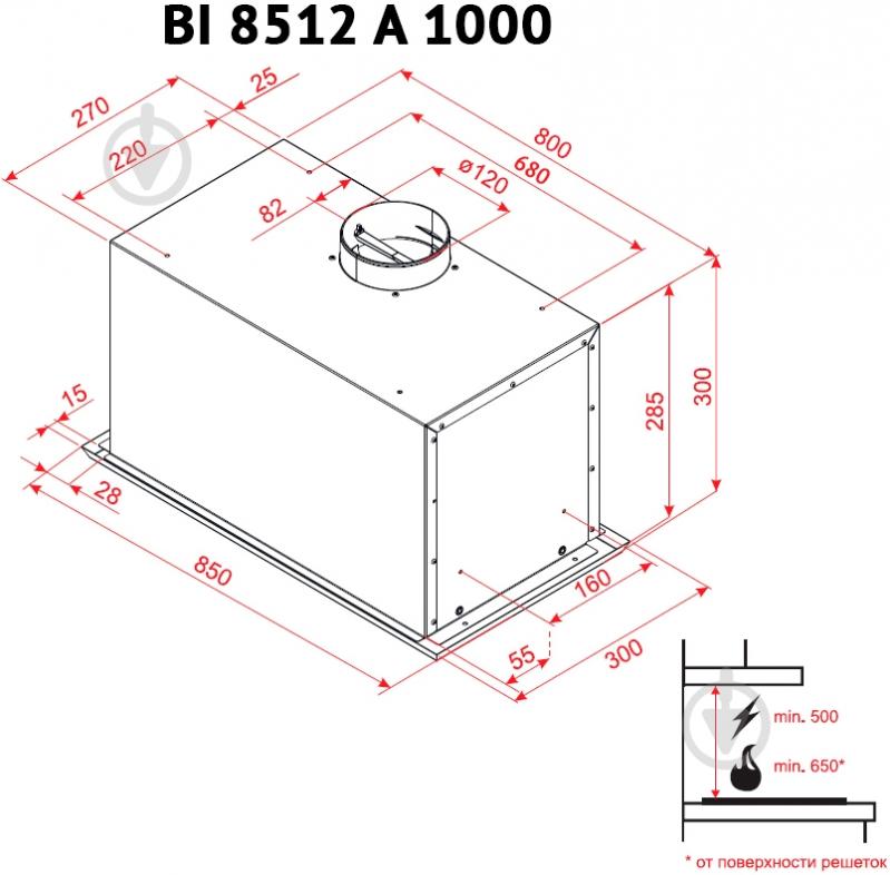 Вытяжка Perfelli BI 8522 A 1000 I LED - фото 6