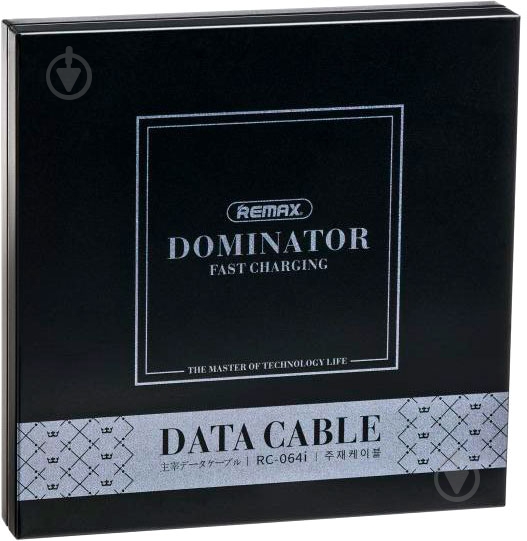 Кабель USB – Apple Lightning 1 м серый (RC-064I-SILVER) Dominator Fast Lightning Data/Charge - фото 3