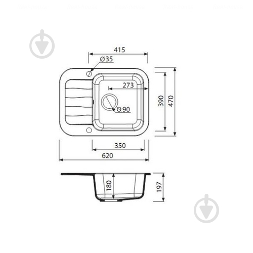 Мийка для кухні Marmorin IGNIS 620 1KO - фото 3