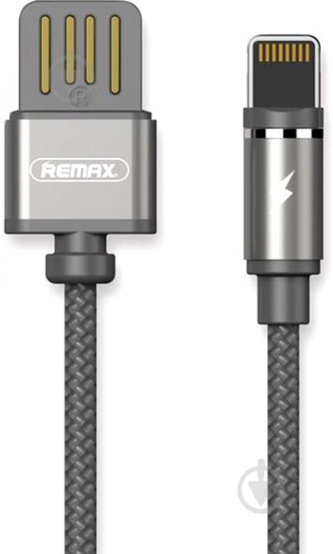 Кабель USB – Apple Lightning 1 м сірий (RC-095I-TARNISH) Gravity series Magnetic Lightning Data/Charge - фото 1