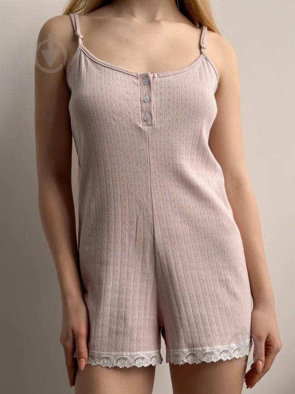 Комбинезон MISO с кружевом р. S пудровый (14893) - фото 1