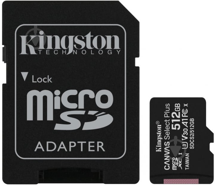 Карта пам'яті Kingston microSDXC 512 ГБ Class 10 (SDCS2/512GB) - фото 1