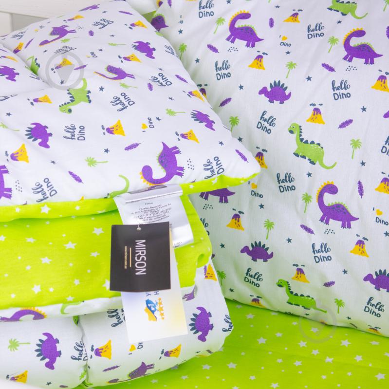 Ковдра антиалергенна зима №3800 Kids Time 18-0001 Hello Dino (EcoSilk) 140x205 см MirSon із принтом - фото 3